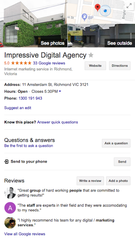 Impressive Google Listing Branding For Hospitality Companies Example Image